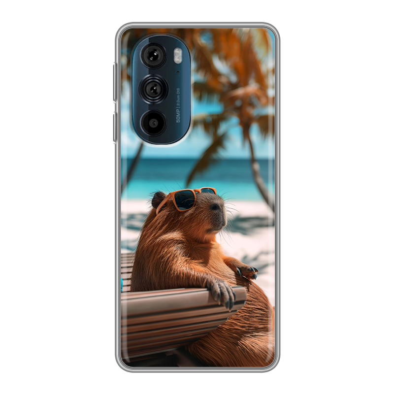 Силиконовый чехол на Motorola Edge 30 Pro с принтом Капибара Силиконовый чехол на Motorola Edge 30 Pro с принтом Капибара