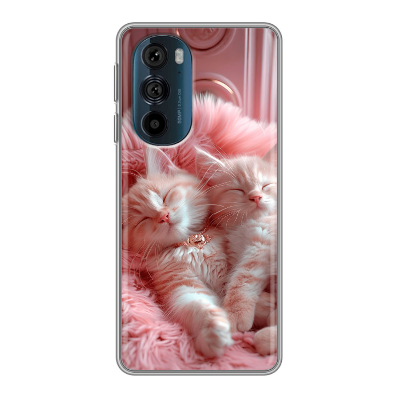 Силиконовый противоударный чехол на Motorola Edge 30 Pro с принтом котята котики Силиконовый противоударный чехол на Motorola Edge 30 Pro с принтом котята котики