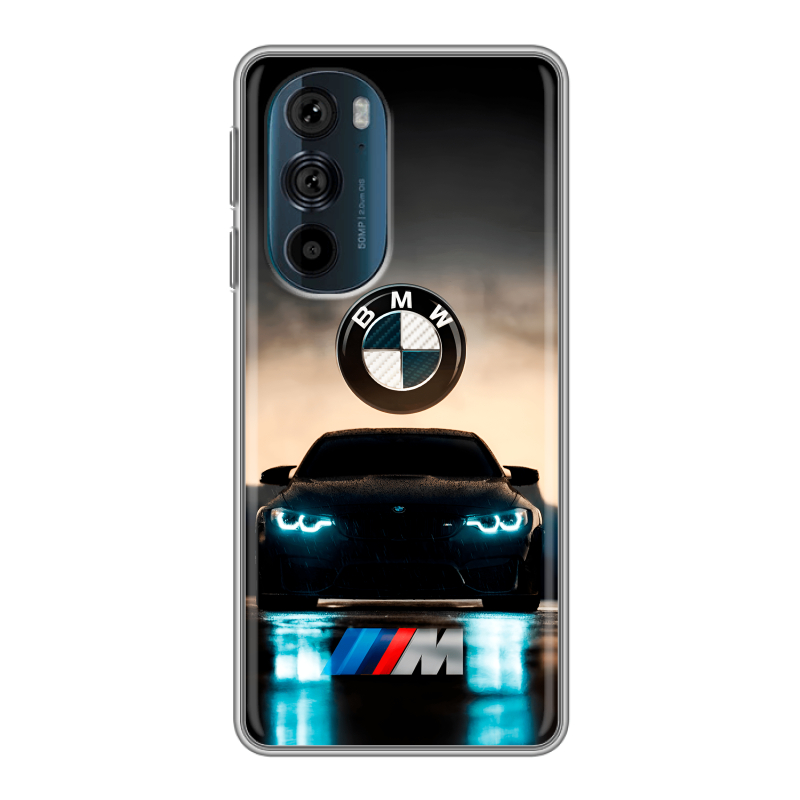 Силиконовый чехол на Motorola Edge 30 Pro с принтом БМВ BMW Силиконовый чехол на Motorola Edge 30 Pro с принтом БМВ BMW