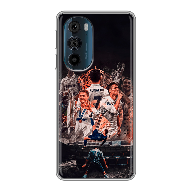 Силиконовый чехол на Motorola Edge 30 Pro с принтом Реал Роналдо Real Ronaldo Силиконовый чехол на Motorola Edge 30 Pro с принтом Реал Роналдо Real Ronaldo