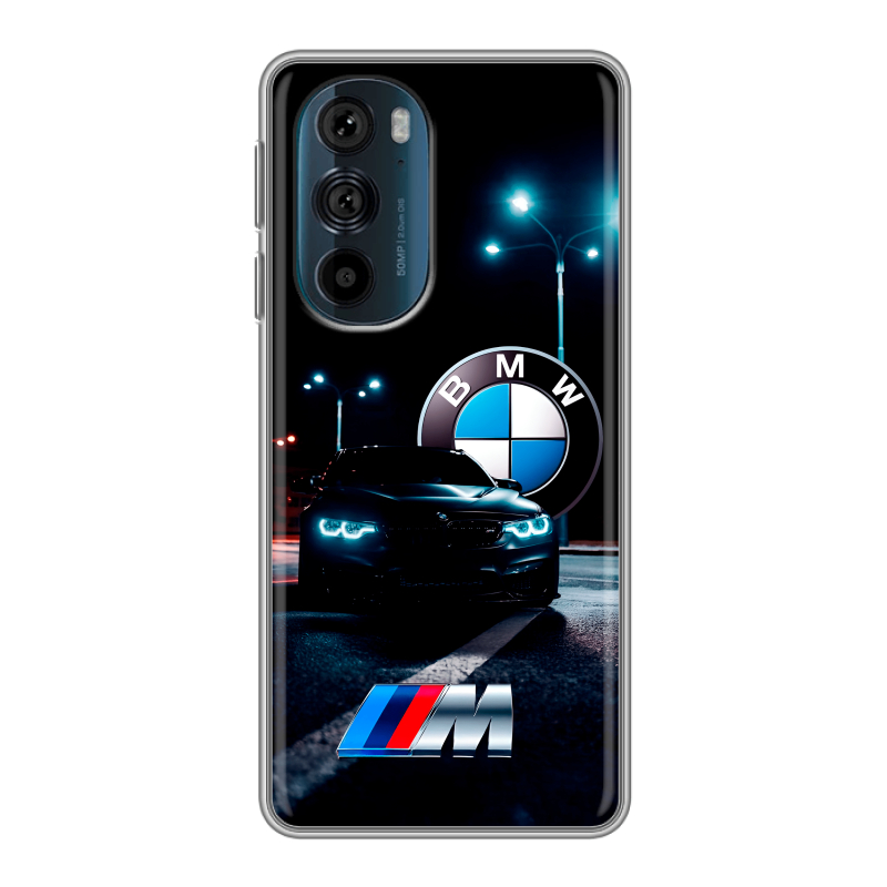 Силиконовый чехол на Motorola Edge 30 Pro с принтом БМВ BMW Силиконовый чехол на Motorola Edge 30 Pro с принтом БМВ BMW