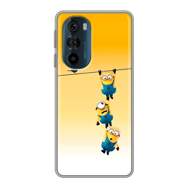 Силиконовый противоударный чехол на Motorola Edge 30 Pro с принтом Миньоны Силиконовый противоударный чехол на Motorola Edge 30 Pro с принтом Миньоны