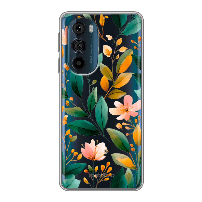 Силиконовый чехол на Motorola Edge 30 Pro с принтом Цветы паттерн Силиконовый чехол на Motorola Edge 30 Pro с принтом Цветы паттерн
