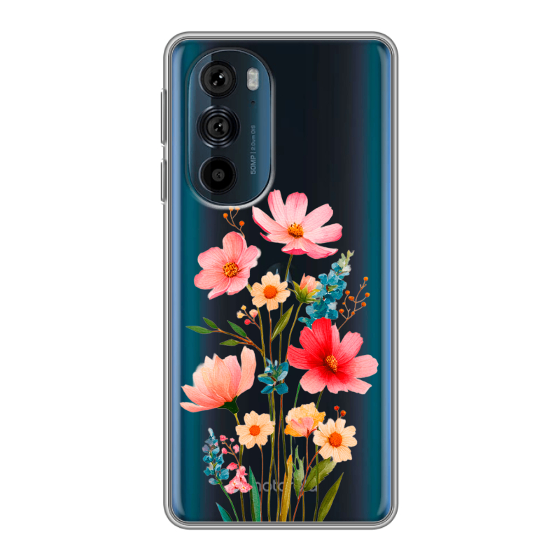 Силиконовый чехол на Motorola Edge 30 Pro с принтом Цветы Силиконовый чехол на Motorola Edge 30 Pro с принтом Цветы