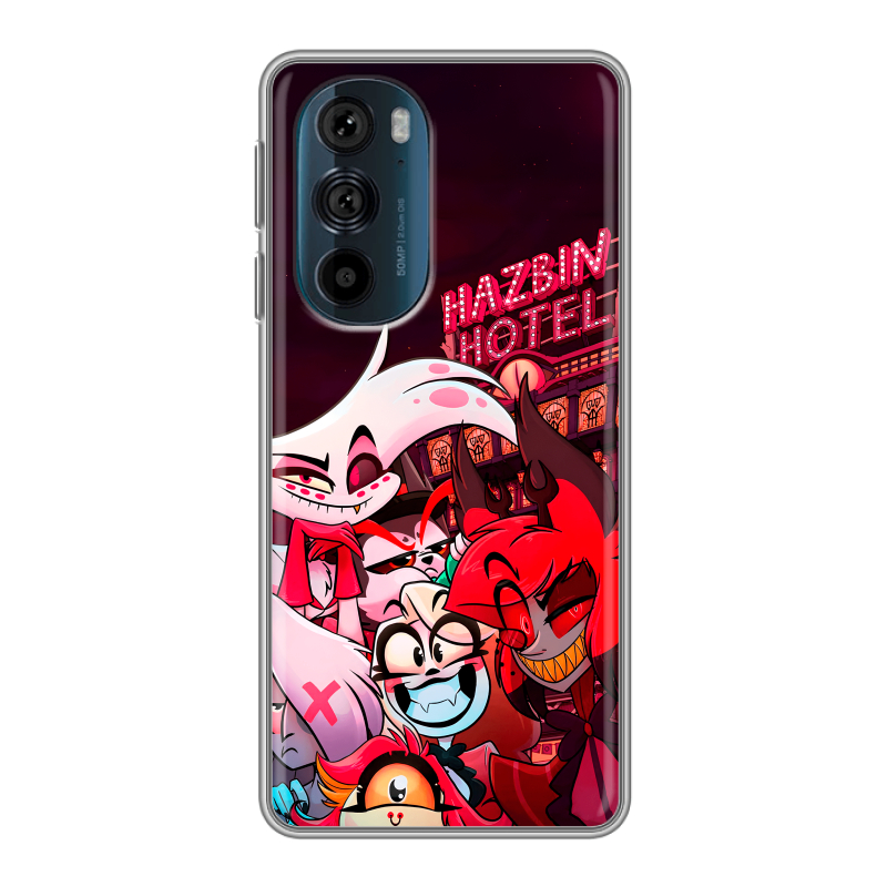 Силиконовый чехол на Motorola Edge 30 Pro с принтом Hazbin Hotel Отель Хазбин Силиконовый чехол на Motorola Edge 30 Pro с принтом Hazbin Hotel Отель Хазбин