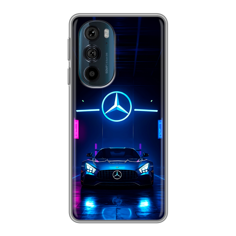 Силиконовый противоударный чехол на Motorola Edge 30 Pro с принтом Mercedes Мерседес Силиконовый противоударный чехол на Motorola Edge 30 Pro с принтом Mercedes Мерседес