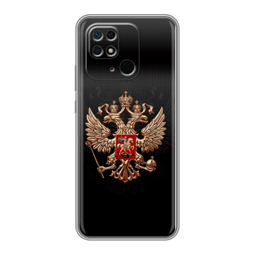 Силиконовый чехол на Xiaomi Redmi 10C с принтом Герб России Силиконовый чехол на Xiaomi Redmi 10C с принтом Герб России