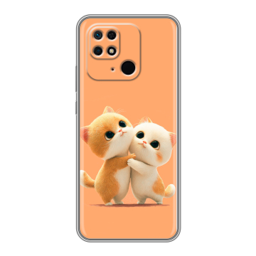 Силиконовый чехол на Xiaomi Redmi 10C с принтом Милые котики Силиконовый чехол на Xiaomi Redmi 10C с принтом Милые котики