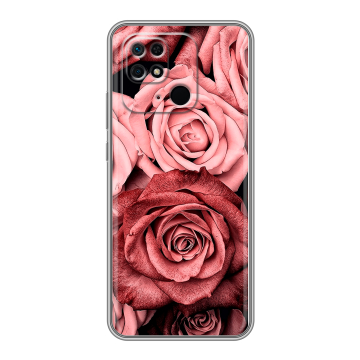 Силиконовый чехол на Xiaomi Redmi 10C с принтом Цветы розы Силиконовый чехол на Xiaomi Redmi 10C с принтом Цветы розы