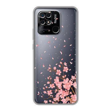 Силиконовый чехол на Xiaomi Redmi 10C с принтом Ветка сакуры Силиконовый чехол на Xiaomi Redmi 10C с принтом Ветка сакуры