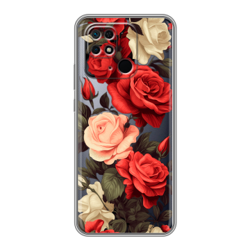 Силиконовый чехол на Xiaomi Redmi 10C с принтом Розы Силиконовый чехол на Xiaomi Redmi 10C с принтом Розы