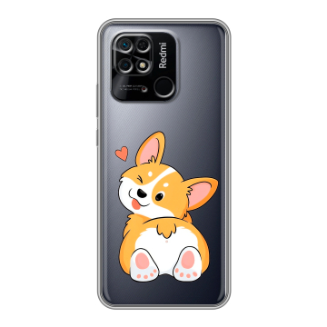 Силиконовый чехол на Xiaomi Redmi 10C с принтом Корги Силиконовый чехол на Xiaomi Redmi 10C с принтом Корги