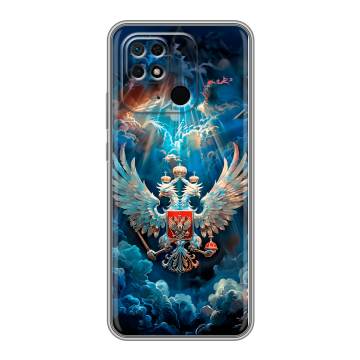 Силиконовый чехол на Xiaomi Redmi 10C с принтом Герб флаг России Силиконовый чехол на Xiaomi Redmi 10C с принтом Герб флаг России