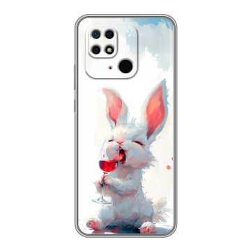 Силиконовый чехол на Xiaomi Redmi 10C с принтом кролик зайчик Силиконовый чехол на Xiaomi Redmi 10C с принтом кролик зайчик