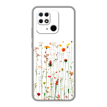 Силиконовый чехол на Xiaomi Redmi 10C с принтом цветы Силиконовый чехол на Xiaomi Redmi 10C с принтом цветы