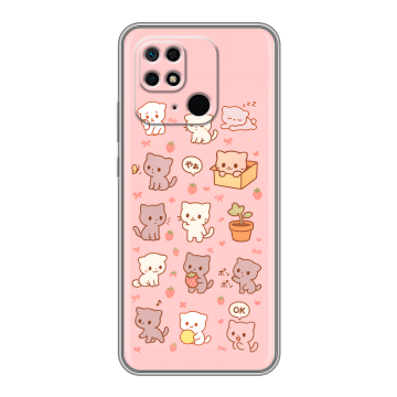 Силиконовый чехол на Xiaomi Redmi 10C с принтом Hello Kitty Хелоу Кити