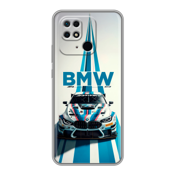 Силиконовый чехол на Xiaomi Redmi 10C с принтом БМВ BMW Силиконовый чехол на Xiaomi Redmi 10C с принтом БМВ BMW