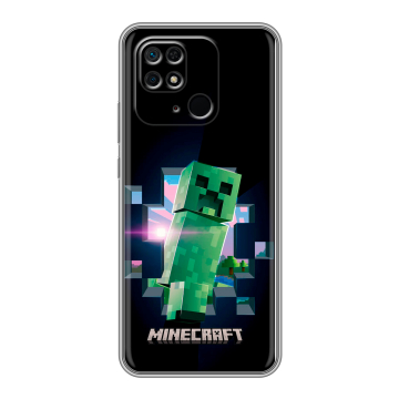 Силиконовый чехол на Xiaomi Redmi 10C с принтом Майнкрафт Minecraft Силиконовый чехол на Xiaomi Redmi 10C с принтом Майнкрафт Minecraft