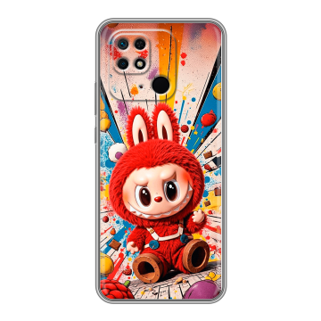 Силиконовый чехол на Xiaomi Redmi 10C с принтом Labubu Лабубу