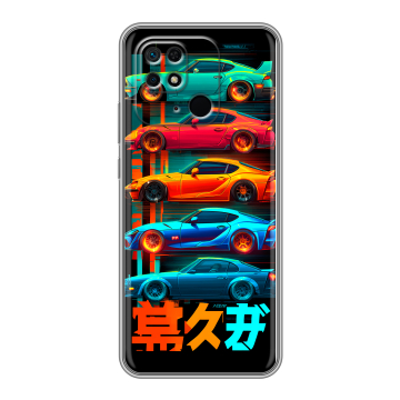 Силиконовый чехол на Xiaomi Redmi 10C с принтом машины тачки