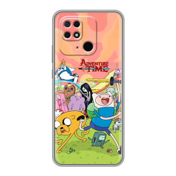 Силиконовый чехол на Xiaomi Redmi 10C с принтом Adventure time Время приключений