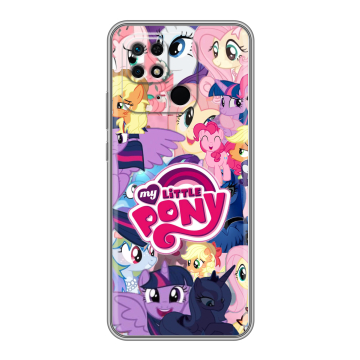 Силиконовый чехол на Xiaomi Redmi 10C с принтом My little pony Дружба чудо