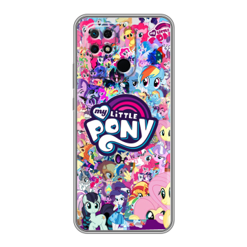 Силиконовый чехол на Xiaomi Redmi 10C с принтом My little pony Дружба чудо