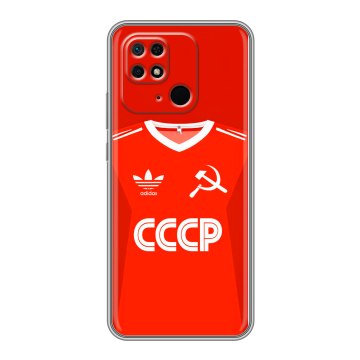 Силиконовый чехол на Xiaomi Redmi 10C с принтом Флаг Герб СССР