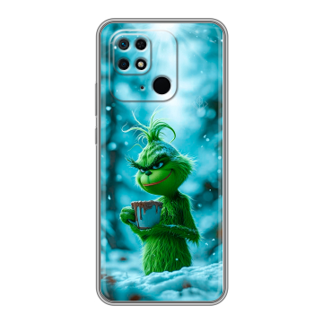 Силиконовый чехол на Xiaomi Redmi 10C с принтом Новый год гринч
