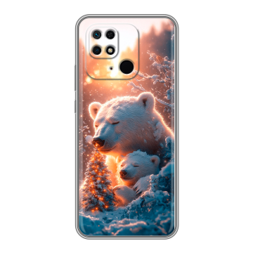 Силиконовый чехол на Xiaomi Redmi 10C с принтом Новый год
