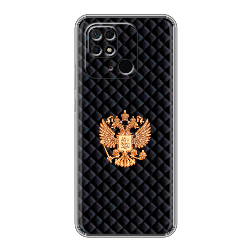 Силиконовый противоударный чехол на Xiaomi Redmi 10C с принтом Герб России принт Силиконовый противоударный чехол на Xiaomi Redmi 10C с принтом Герб России принт