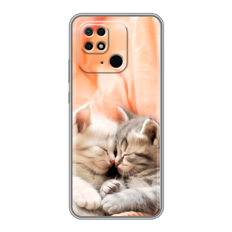 Силиконовый чехол на Xiaomi Redmi 10C с принтом Котята Силиконовый чехол на Xiaomi Redmi 10C с принтом Котята