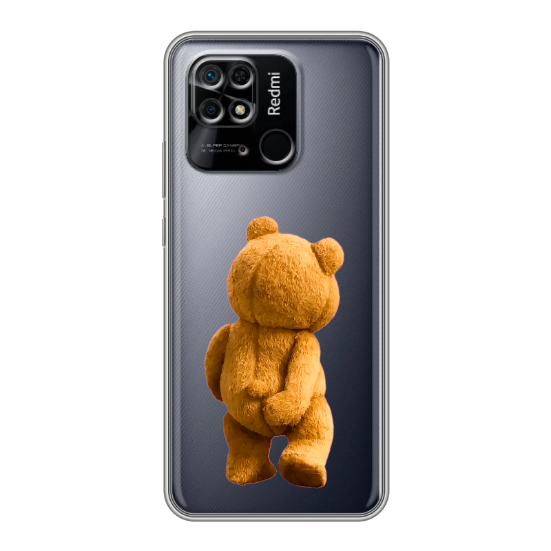 Силиконовый противоударный чехол на Xiaomi Redmi 10C с принтом Медведь Силиконовый противоударный чехол на Xiaomi Redmi 10C с принтом Медведь