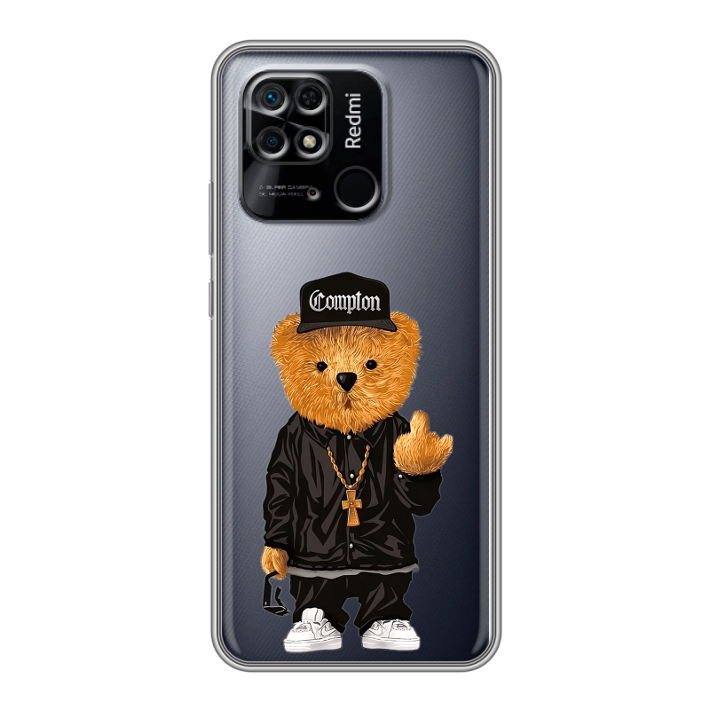 Силиконовый противоударный чехол на Xiaomi Redmi 10C с принтом Плюшевый медведь Силиконовый противоударный чехол на Xiaomi Redmi 10C с принтом Плюшевый медведь