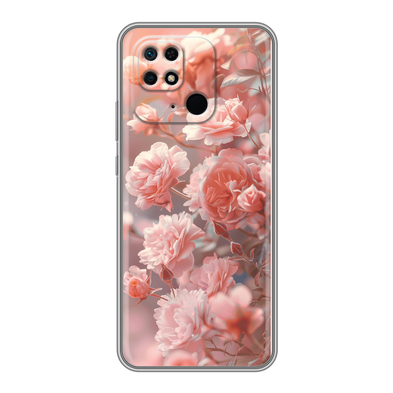 Силиконовый чехол на Xiaomi Redmi 10C с принтом Розовые розы Силиконовый чехол на Xiaomi Redmi 10C с принтом Розовые розы