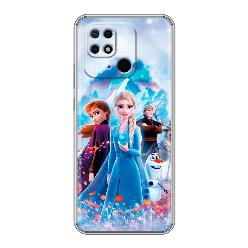 Силиконовый противоударный чехол на Xiaomi Redmi 10C с принтом Холодное сердце Frozen Силиконовый противоударный чехол на Xiaomi Redmi 10C с принтом Холодное сердце Frozen