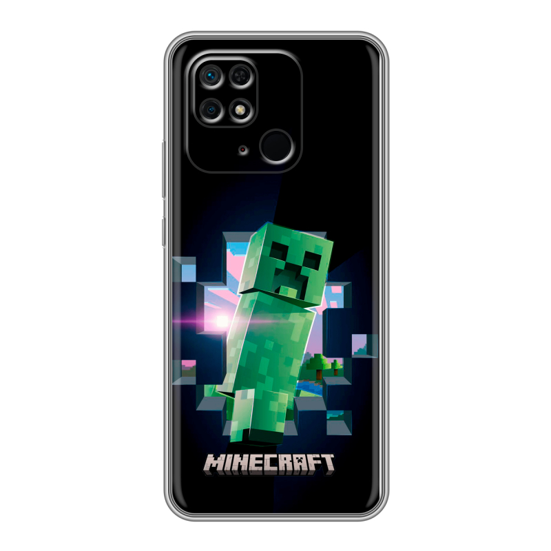 Силиконовый чехол на Xiaomi Redmi 10C с принтом Майнкрафт Minecraft Силиконовый чехол на Xiaomi Redmi 10C с принтом Майнкрафт Minecraft