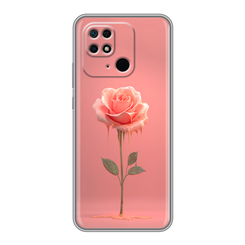 Силиконовый чехол на Xiaomi Redmi 10C с принтом Розовая роза Силиконовый чехол на Xiaomi Redmi 10C с принтом Розовая роза