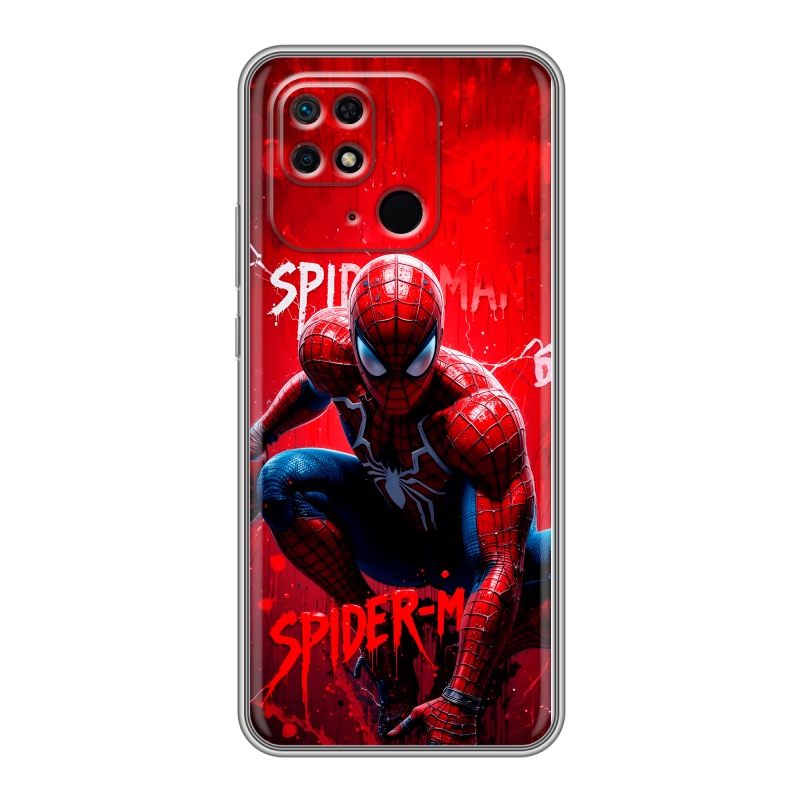 Силиконовый противоударный чехол на Xiaomi Redmi 10C с принтом Spiderman Человек паук Силиконовый противоударный чехол на Xiaomi Redmi 10C с принтом Spiderman Человек паук