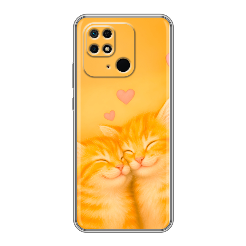 Силиконовый противоударный чехол на Xiaomi Redmi 10C с принтом Милые котята Силиконовый противоударный чехол на Xiaomi Redmi 10C с принтом Милые котята