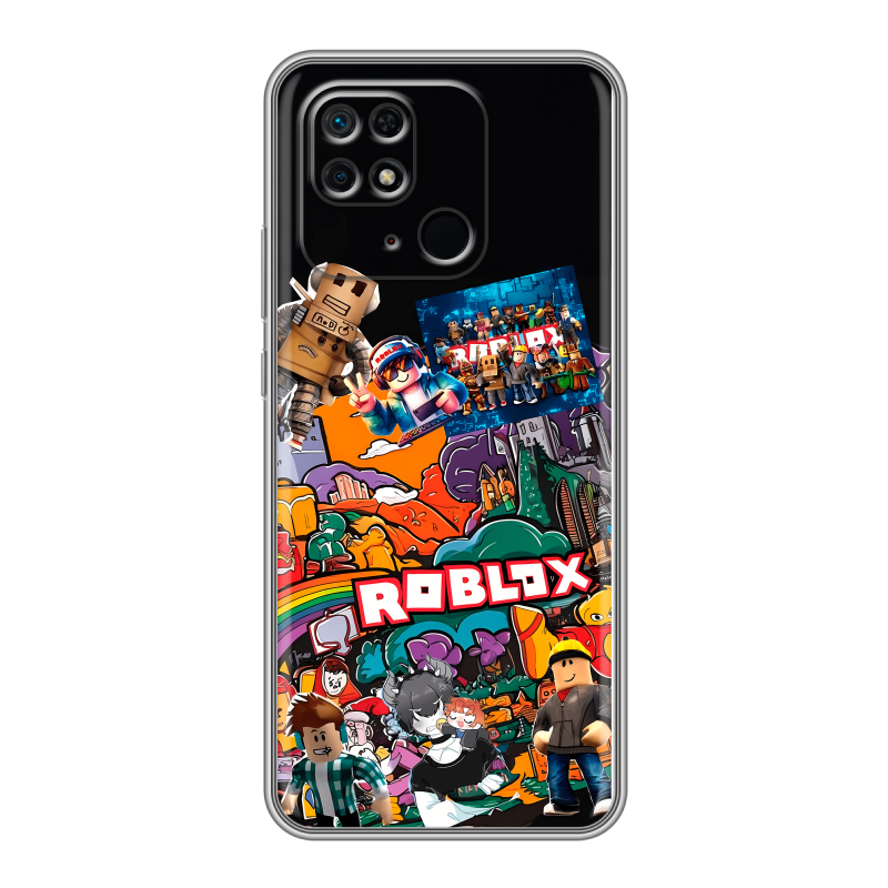 Силиконовый противоударный чехол на Xiaomi Redmi 10C с принтом Roblox Роблокс Силиконовый противоударный чехол на Xiaomi Redmi 10C с принтом Roblox Роблокс