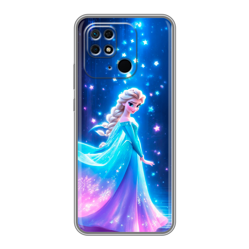 Силиконовый чехол на Xiaomi Redmi 10C с принтом Холодное сердце Frozen Силиконовый чехол на Xiaomi Redmi 10C с принтом Холодное сердце Frozen