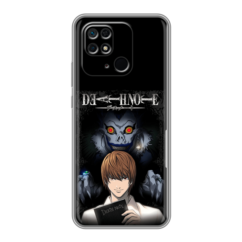 Силиконовый противоударный чехол на Xiaomi Redmi 10C с принтом Death note Тетрадь смерти Силиконовый противоударный чехол на Xiaomi Redmi 10C с принтом Death note Тетрадь смерти