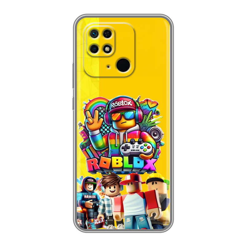 Силиконовый противоударный чехол на Xiaomi Redmi 10C с принтом Roblox Роблокс Силиконовый противоударный чехол на Xiaomi Redmi 10C с принтом Roblox Роблокс