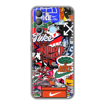 Силиконовый чехол на Tecno Pop 5 LTE с принтом Найк Nike яркий Силиконовый чехол на Tecno Pop 5 LTE с принтом Найк Nike яркий
