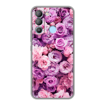 Силиконовый чехол на Tecno Pop 5 LTE с принтом лавандовые розы Силиконовый чехол на Tecno Pop 5 LTE с принтом лавандовые розы