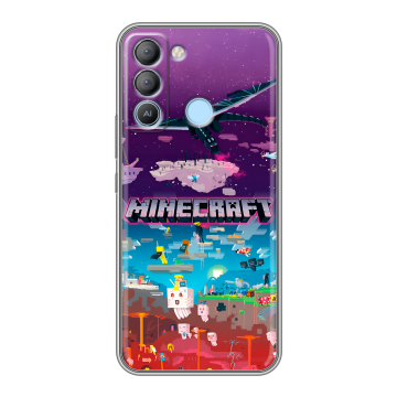 Силиконовый чехол на Tecno Pop 5 LTE с принтом Майнкрафт Minecraft Силиконовый чехол на Tecno Pop 5 LTE с принтом Майнкрафт Minecraft