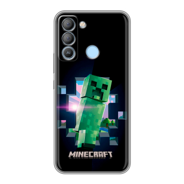 Силиконовый чехол на Tecno Pop 5 LTE с принтом Майнкрафт Minecraft Силиконовый чехол на Tecno Pop 5 LTE с принтом Майнкрафт Minecraft