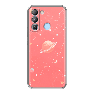 Силиконовый чехол на Tecno Pop 5 LTE с принтом Розовый космос Силиконовый чехол на Tecno Pop 5 LTE с принтом Розовый космос