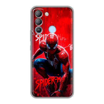 Силиконовый чехол на Tecno Pop 5 LTE с принтом Spiderman Человек паук